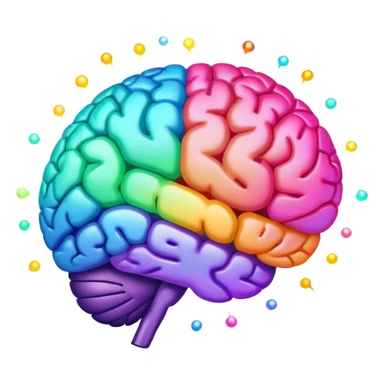 Brain with creativity colored sparkles sticker
