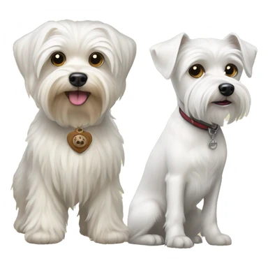  white maltese dog and biver York terrier   sticker