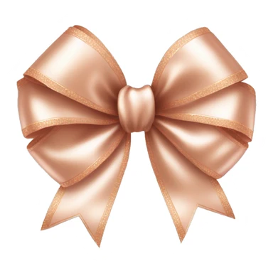 Realistic isolated rose gold ribbon bow with edges of the bow lined with white fur. sticker