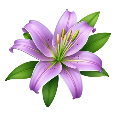 single Light Purple Lily, straight stem sticker