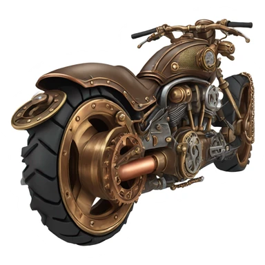 steampunk motorbike rear sticker