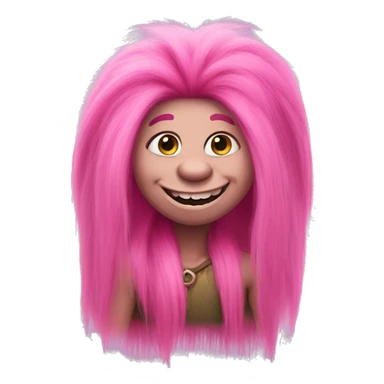 Pink long haired troll like Poppy from Dreamworks Trolls sticker