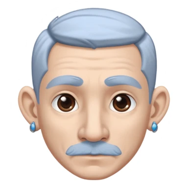 white-gray haired heavy blue tattooed big head accessory big nose mid size ear young sticker