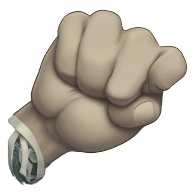 Take the following two images and combine them.. I want a fist holding notes but I want the notes to look like money styled as if it where a currency from the other image (the blue circle ying yang symbol)
 sticker