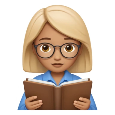 Apple Memoji-style 3D emoji of a calm counselor character with a notebook, soft shading, rounded shapes, warm colors, no background.
 sticker