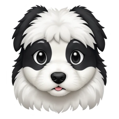 A black and white cavaton (cavalier King Charles spaniel and coton de Tulear) dog with black from his ears to around his eyes and white around his mouth and nose  sticker