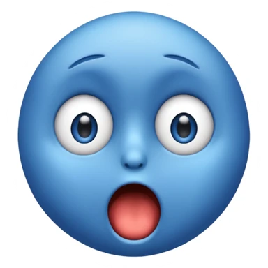 Blue emoji shocked sticker
