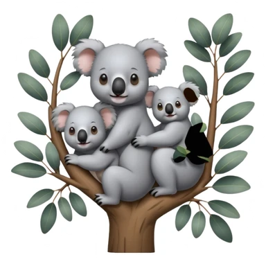 famille de koalas sticker