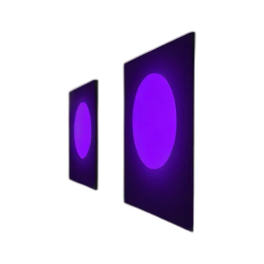 Nightclub entry hall with 3 large 2/3 circular purple and blue led lights in the entry hall way sticker