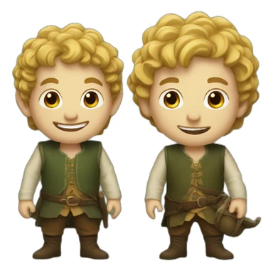 merry and pipin hobbits sticker