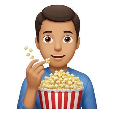 Make a guy eating popcorn in a dramatic conversion sticker