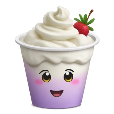Frozen yogurt in a cup sticker