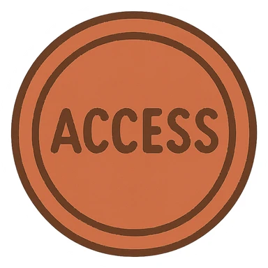 Remove the white background and make it transparent, keep the red circular stamp print with the word 'Access' unchanged, preserving the red color and stamp details. sticker