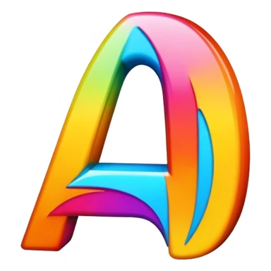 bold letter A in bright colors sticker