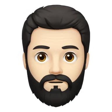 Hombre blanco con barba negra despeinado sticker