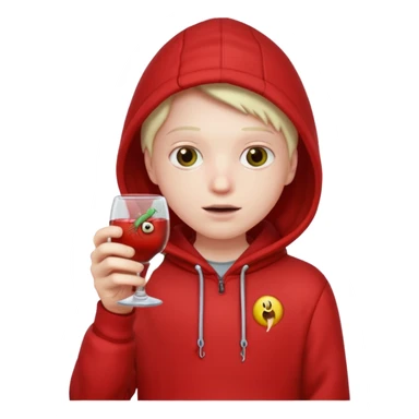 worm in glass in a red hoodie sticker