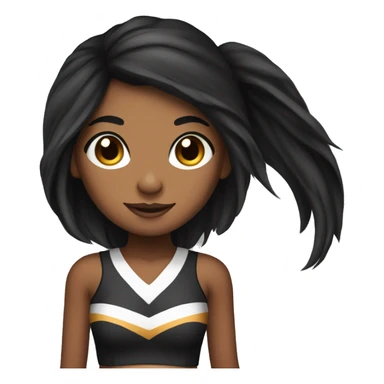 Brown skin cheerleader with very long black hair in pigtails  sticker