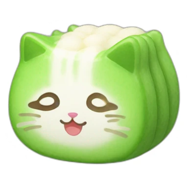 green rice cake mochi cat sticker