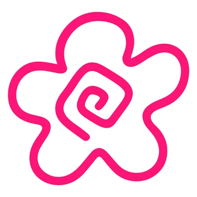 Make the hand drawn pink shape icon's lines much thicker, keep the pink color, no fill, transparent background. sticker