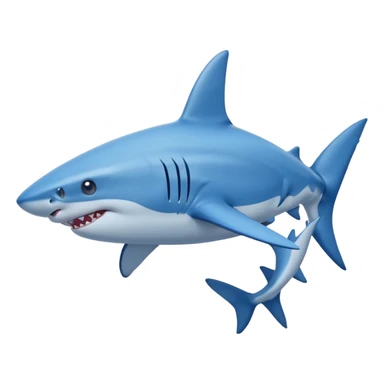 Shark emoji with two legs and blue Nike shoes on his feet sticker