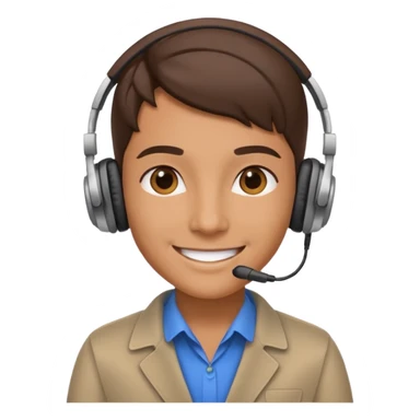 a sales agent with headphones sticker