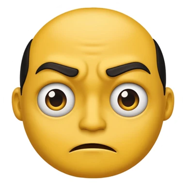 A classic yellow frowning face, but the top half is covered in a dark, sinister shadow. sticker