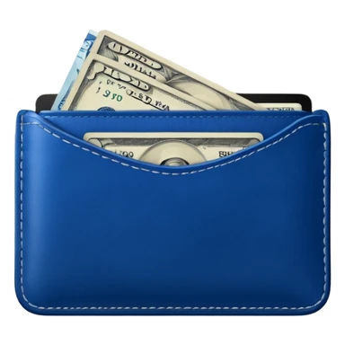  Deep Blue wallet with a single one dollar bill inside, just one dollar open the wallet sticker