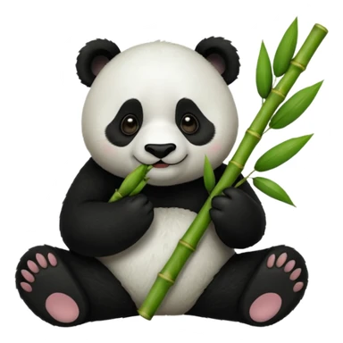 Panda eating bamboo sticker