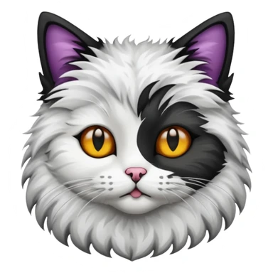Cat black and white stain sticker