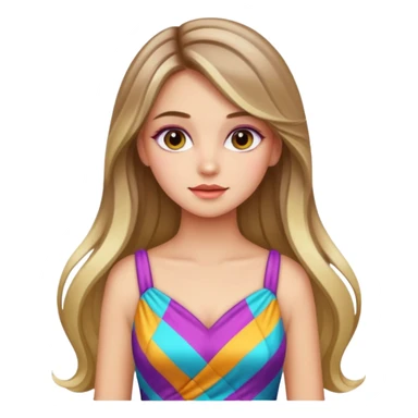 pretty girl with long hair and highlights makeup 🐬 sticker