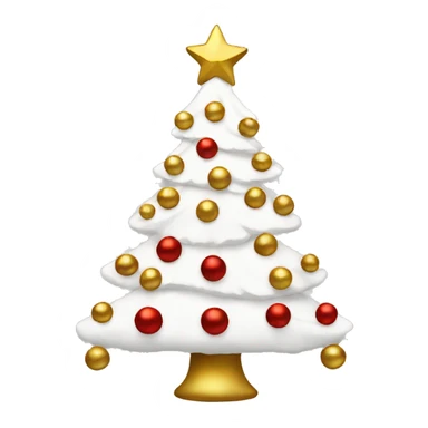 White Christmas tree with red and gold balls sticker