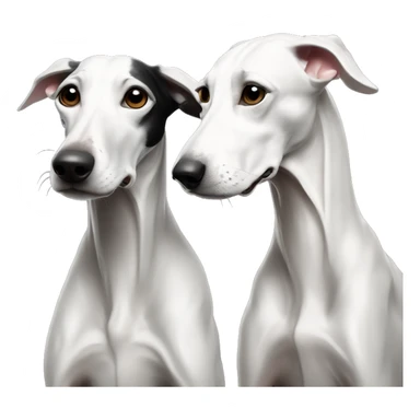 Two aristocrat dog black and white galgo kiss  sticker