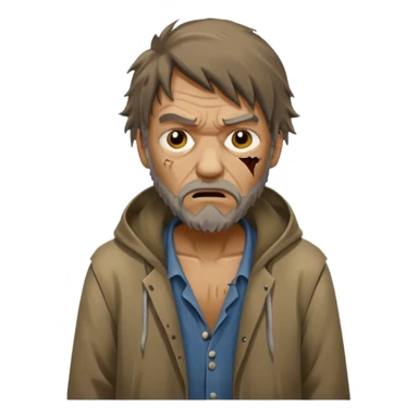 homeless guy mugging someone sticker