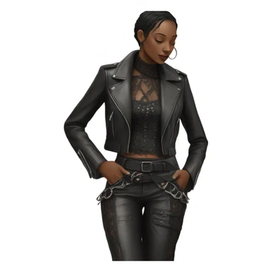 Leather and lace sticker