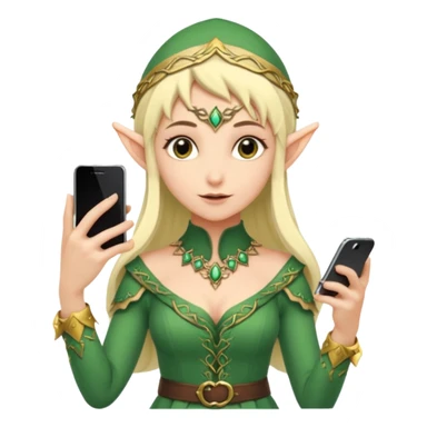 elf with persion crawl custome dress and smartphone sticker