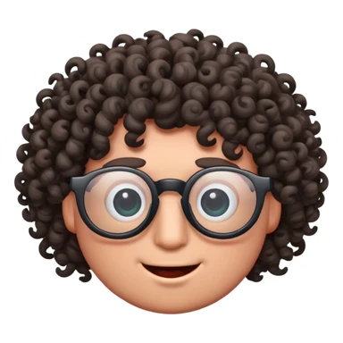 Worm with glasses and curly hair sticker