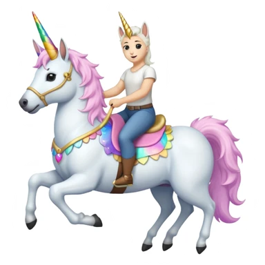 White belgian Shepard sit on a unicorn  sticker