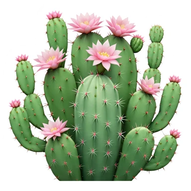 Pastel green cactus with little pastel pink flowers sticker