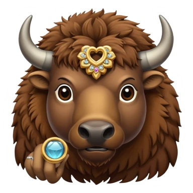 Bison wearing wedding ring sticker