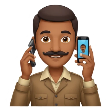 generate an indian uber driver calling on mobile sticker