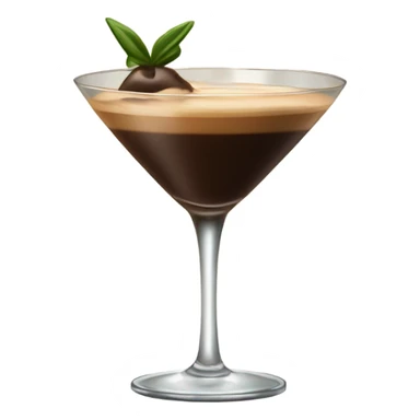 espresso martini with a bow on the stem of the glass sticker