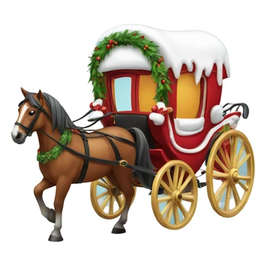 Christmas horse carriage sticker