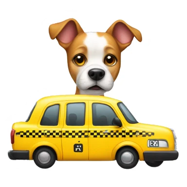 dog and taxi sticker