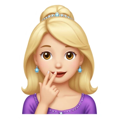 Emoji coquette, shy smile, hand near mouth (simplified), tiny sparkles, soft gradient background, 512x512, transparent background

 sticker