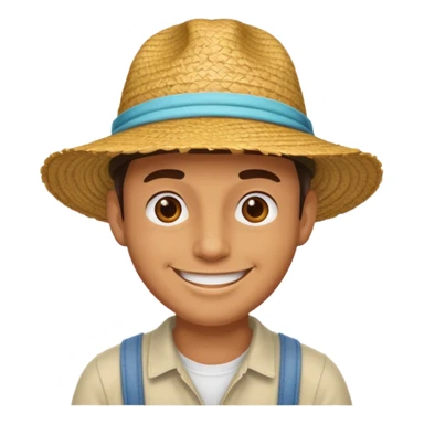 man summer hat sticker