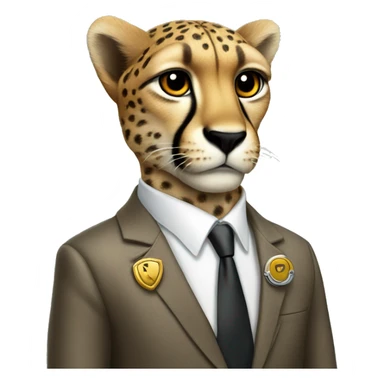 cheetah in a classic suit With keys sticker