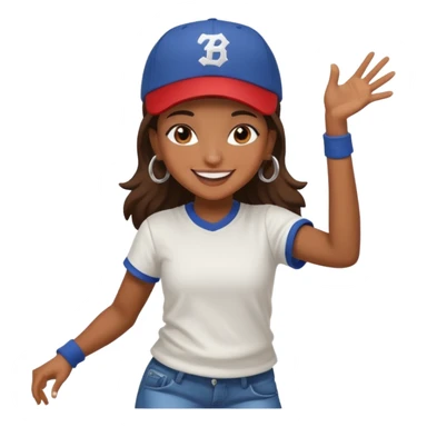 create a hiphop dance girl emoji sticker
