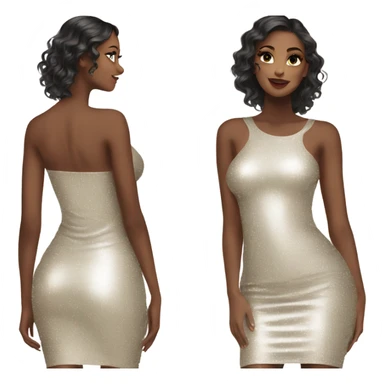 sparkly long bodycon dress sticker