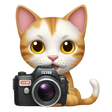  a cat with a video camera in his paw sticker