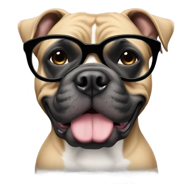 Black American Bully with dark tinted glasses sticker